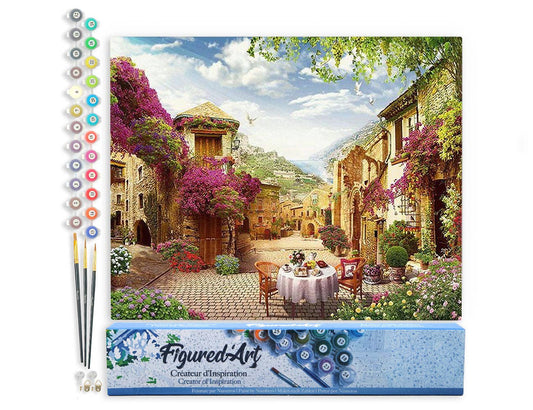 Paint by numbers - Breakfast in a Mediterranean village