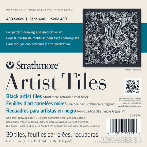 A pack of black artist tiles