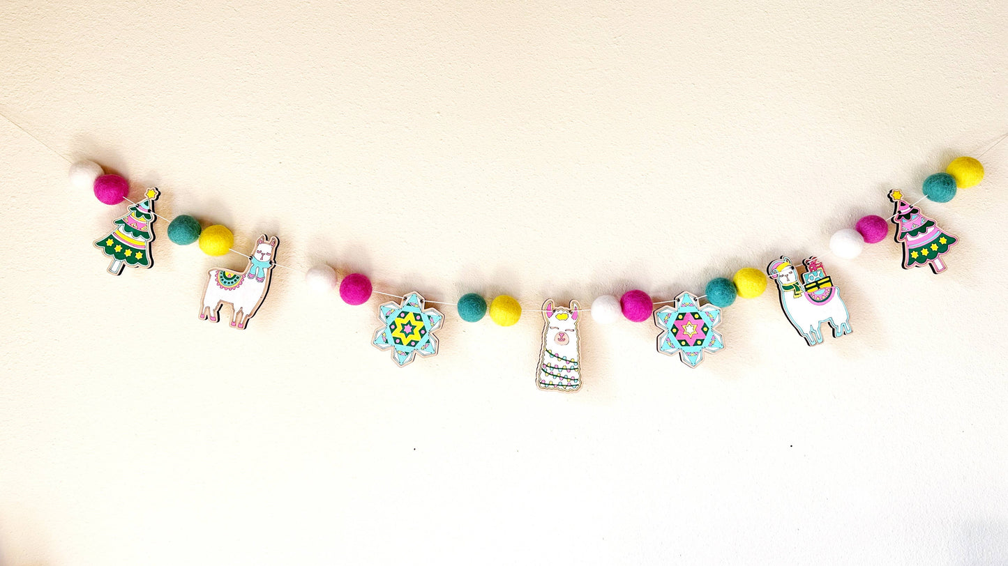 DIY Holiday Craft Kit - FA-LA-LLAMA Garland