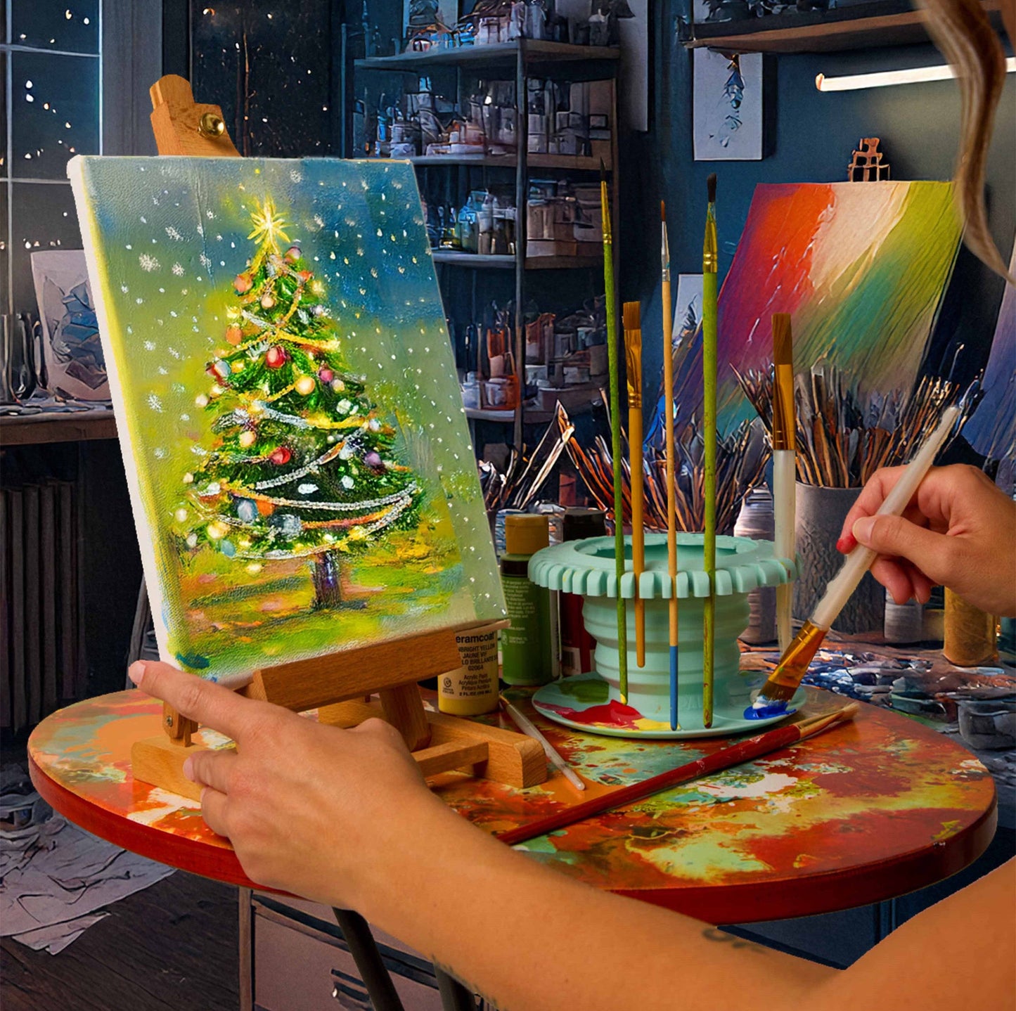 CollapsiBowl™ - Portable Pallet, Brush Cleaner and Organizer