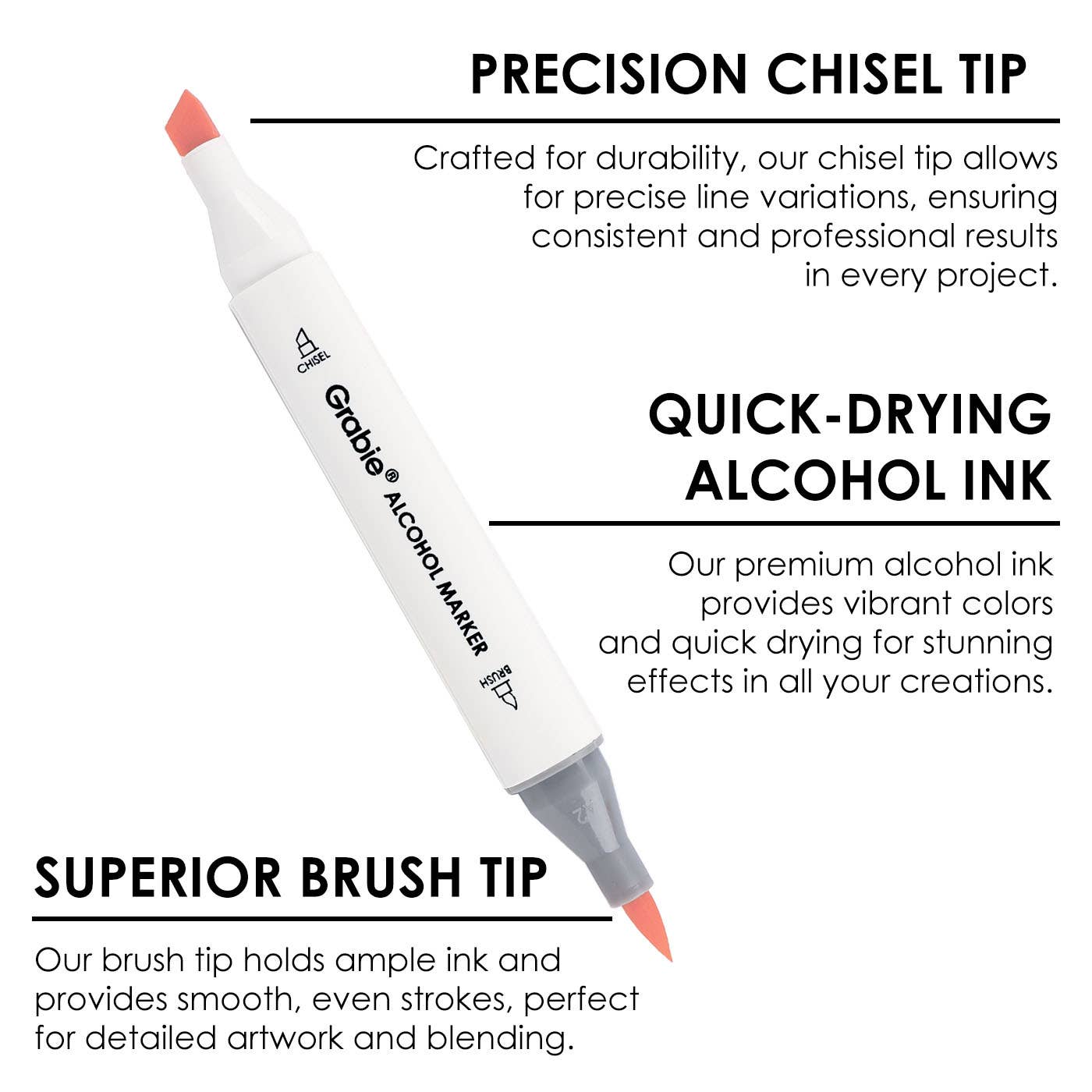 Dual-Tip Skin Tone Alcohol-Based Marker Set of 36