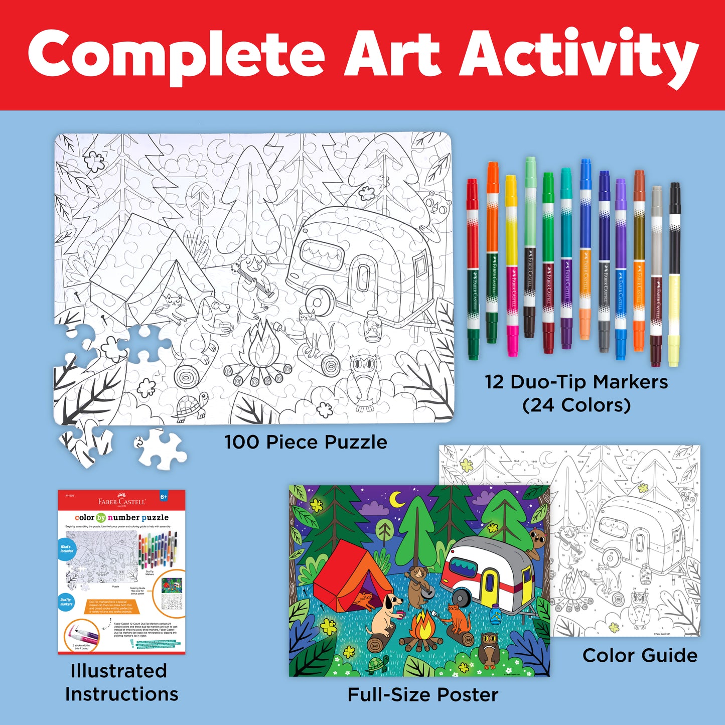 Color by Number Puzzle - Camping