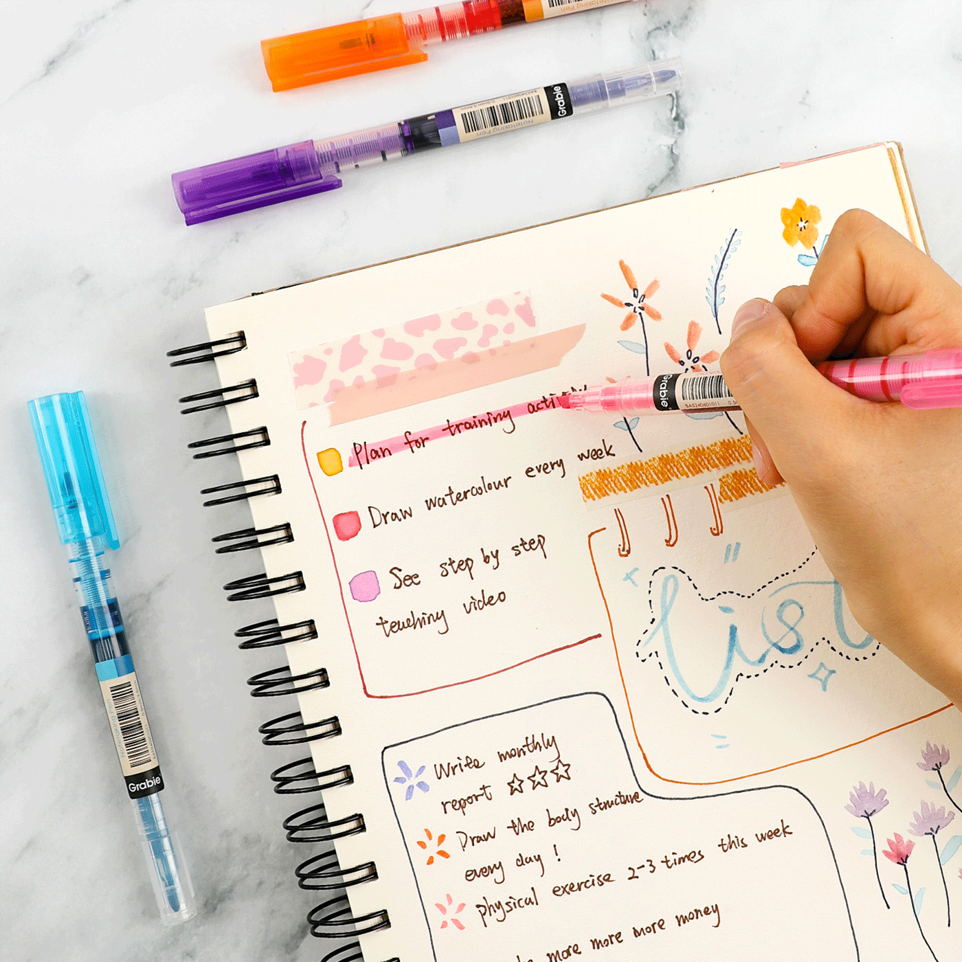 Dual-Tip Notetaking Pen Set Of 6