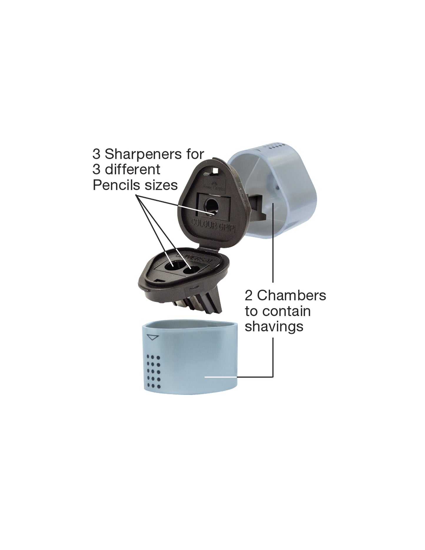 Trio Pencil Sharpeners, Silver
