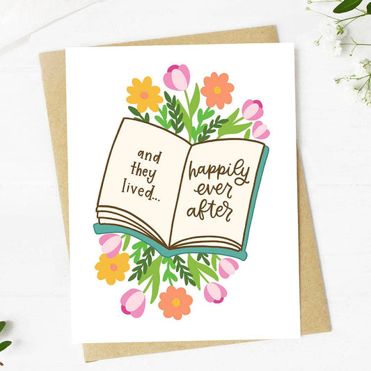 "And they lived happily ever after" Storybook Wedding Card