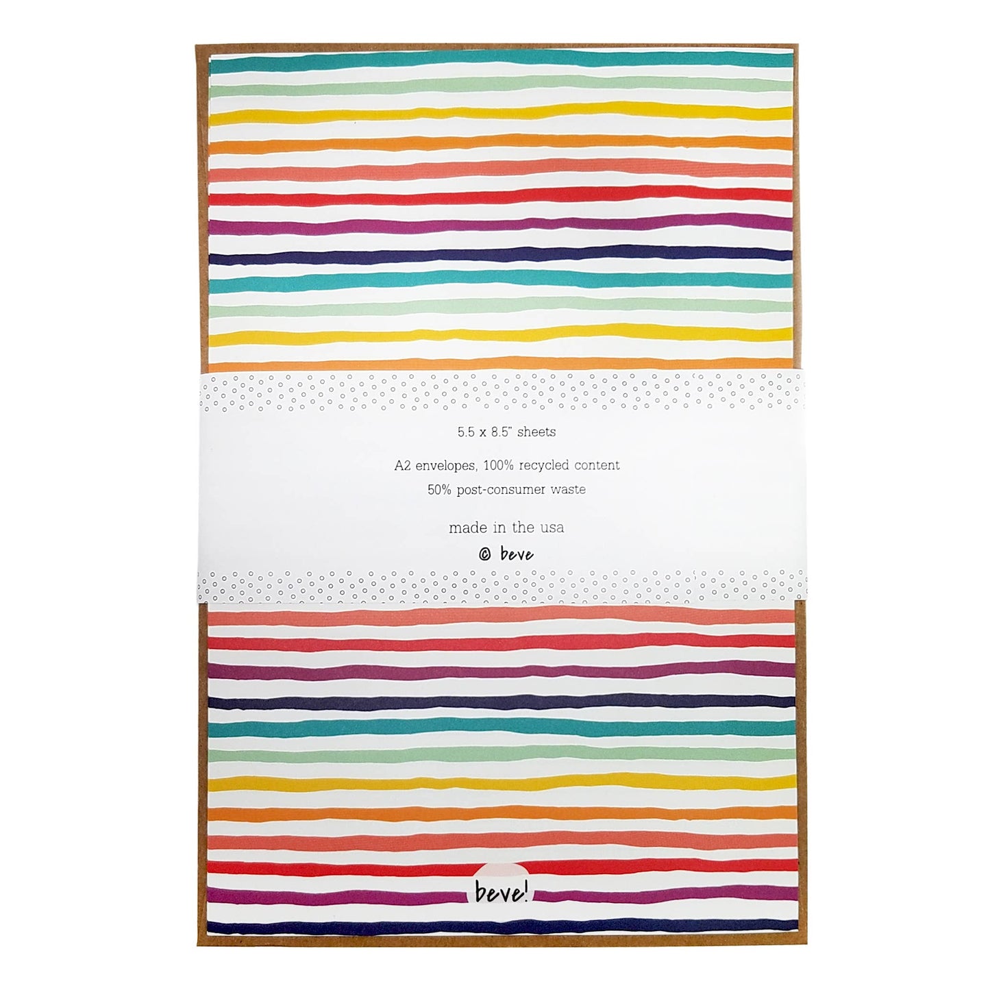Rainbow Stripe Letter Writing Stationery Set