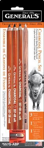 General Pencil 5pc Charcoal Pencil Set