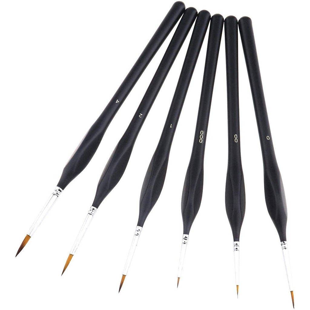 PIXISS Fine Tip Miniature Brushes - 6PC