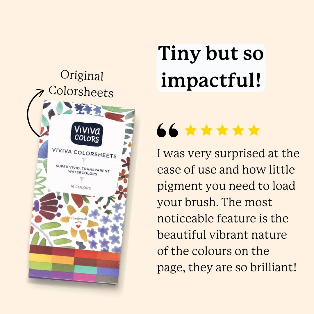 Original Colorsheets - 16 Watercolors | Handmade | Vegan