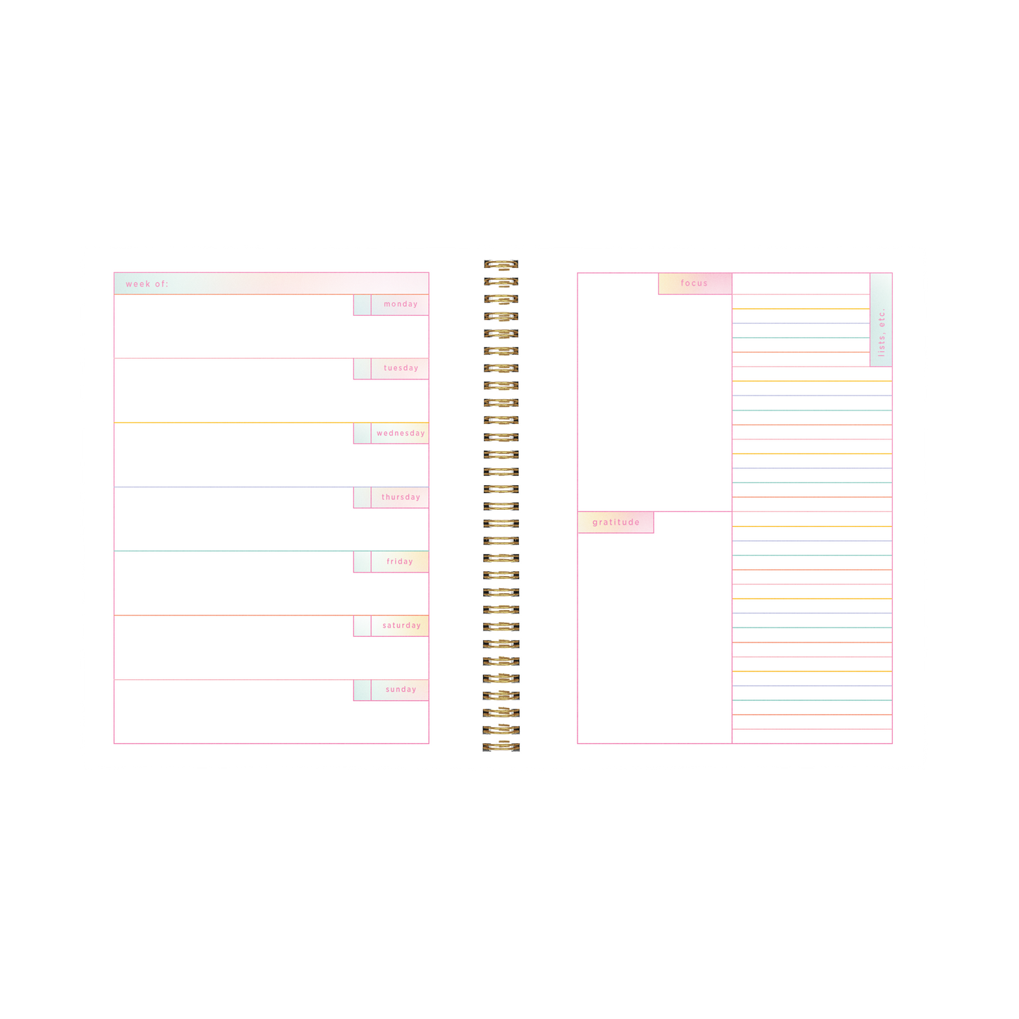 Perpetual Planner - Rainbow Gradient
