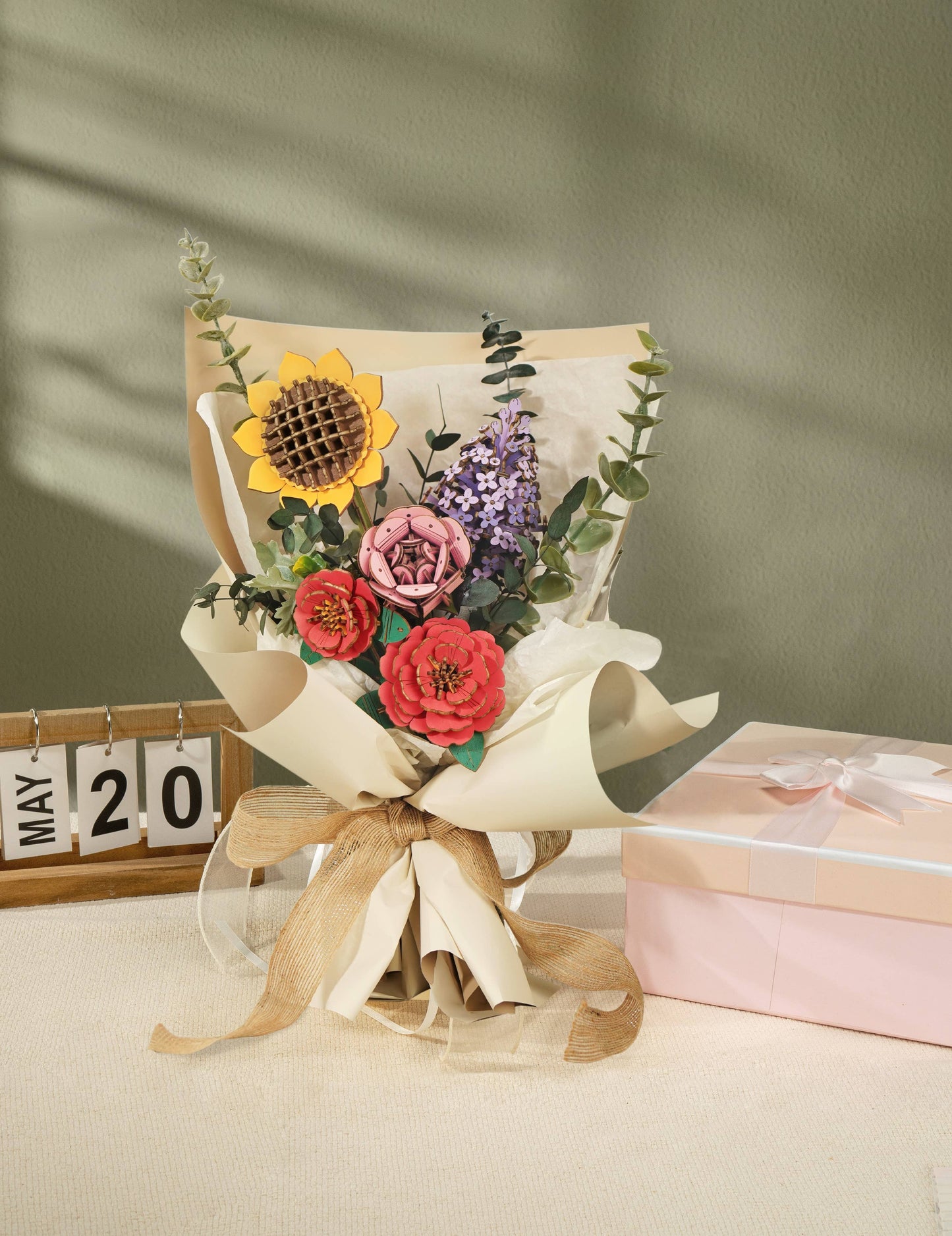 TW021 Lilac Robotime Rowood DIY Wooden Flower 3D Puzzles