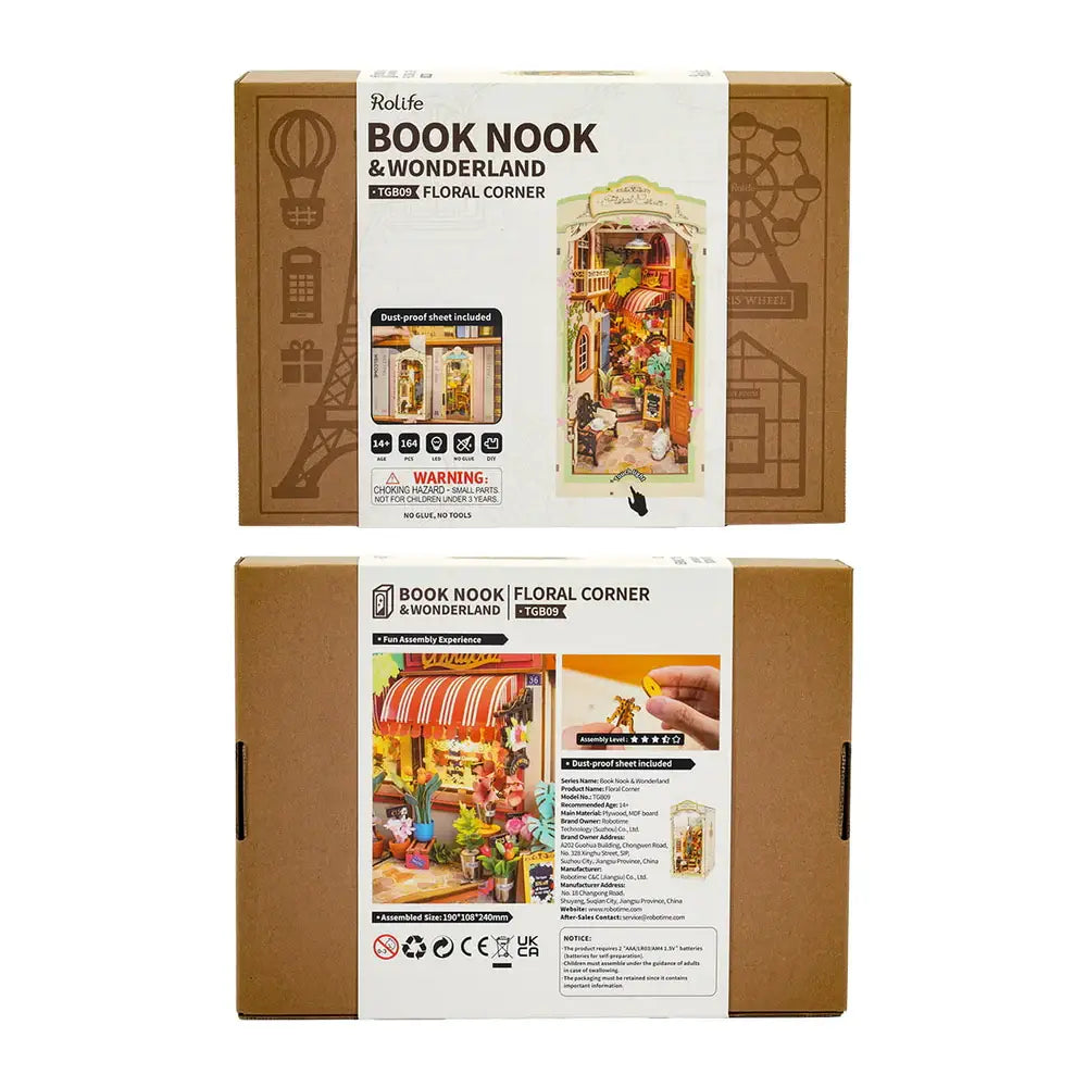 TGB09 Rolife Floral Corner DIY Book Nook Shelf Insert Kit