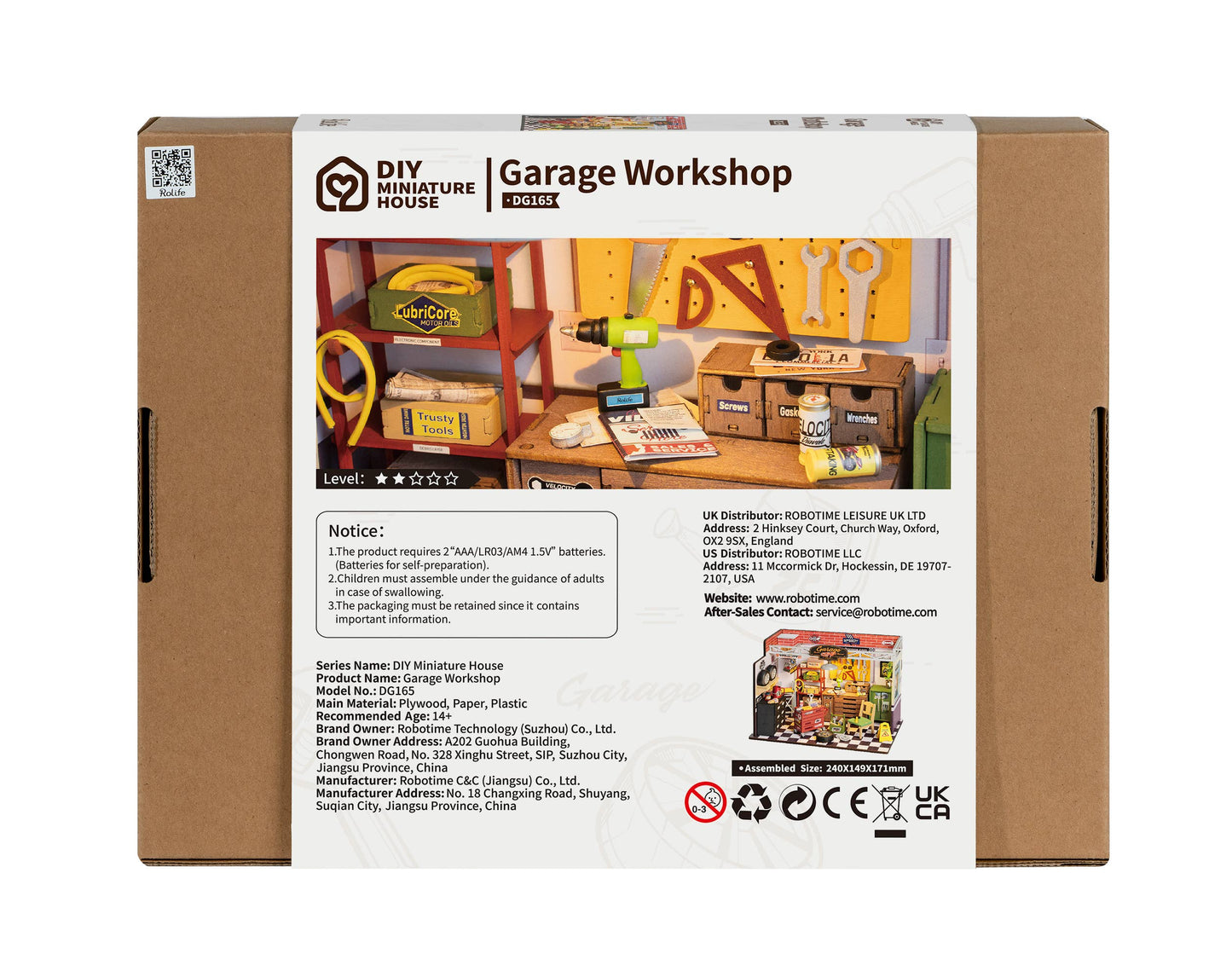 DG165 Garage Workshop ROBOTIM Rolife DIY Miniature House Kit