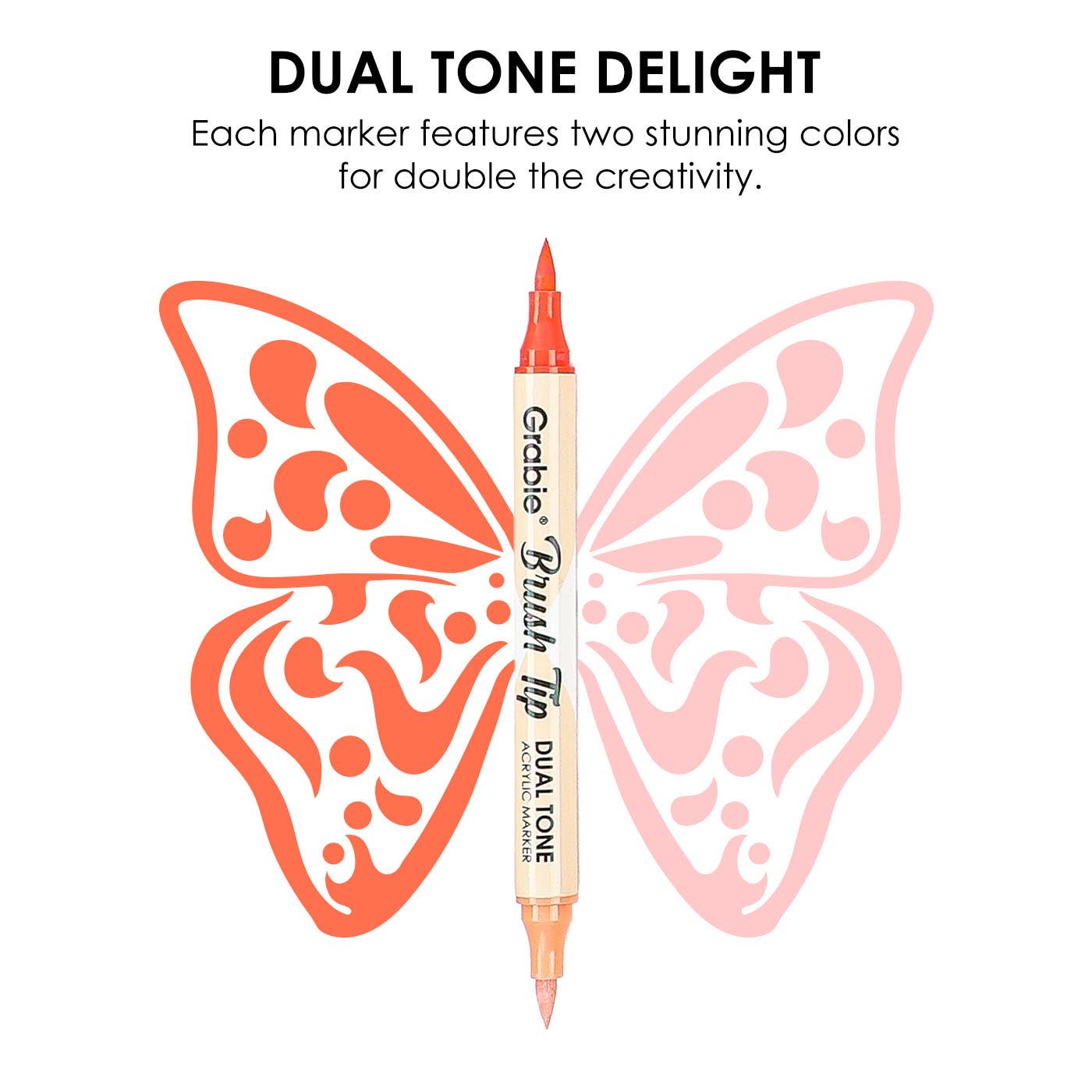 Dual Tone Brush Tip Acrylic Paint Marker Set of 36