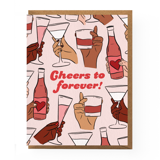 Cheers To Forever Wedding Card