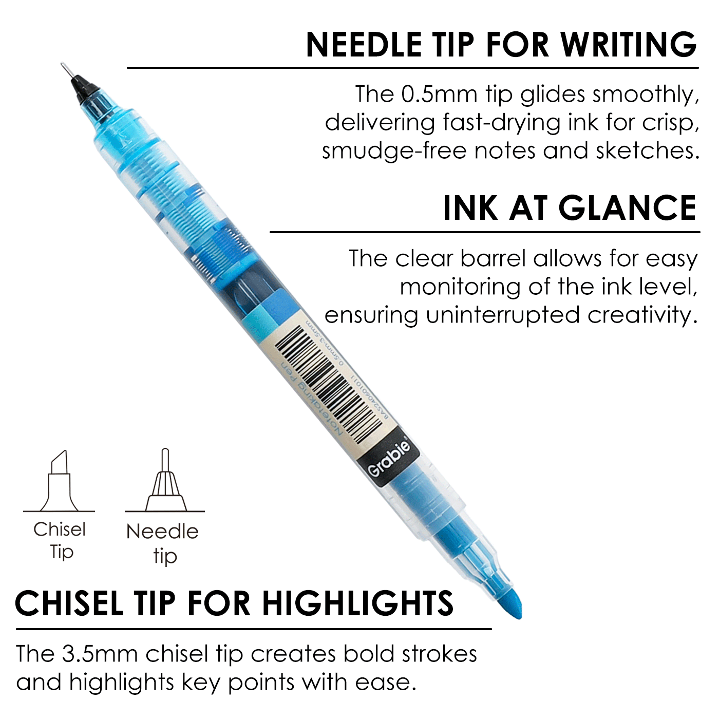 Dual-Tip Notetaking Pen Set Of 6