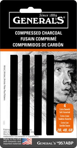 A 4 pack of black compressed charcoal