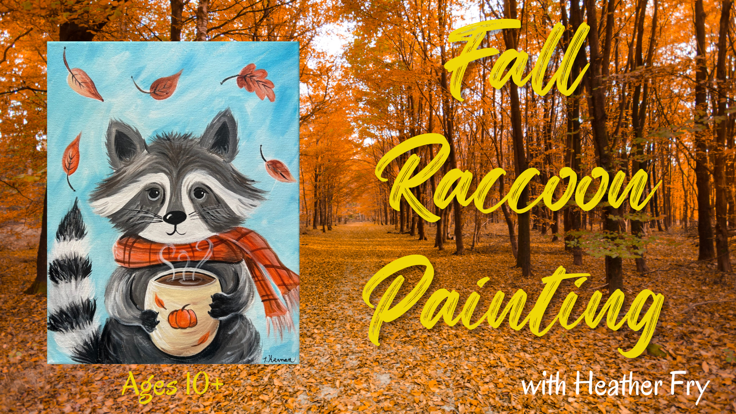 Fall Raccoon Painting