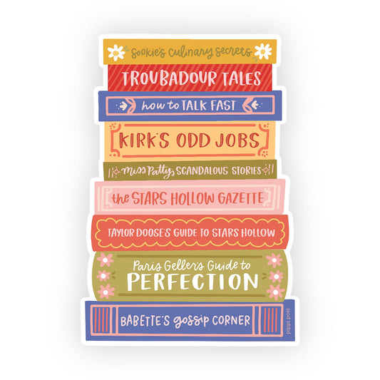 Stars Hollow Book Stack Decal Sticker