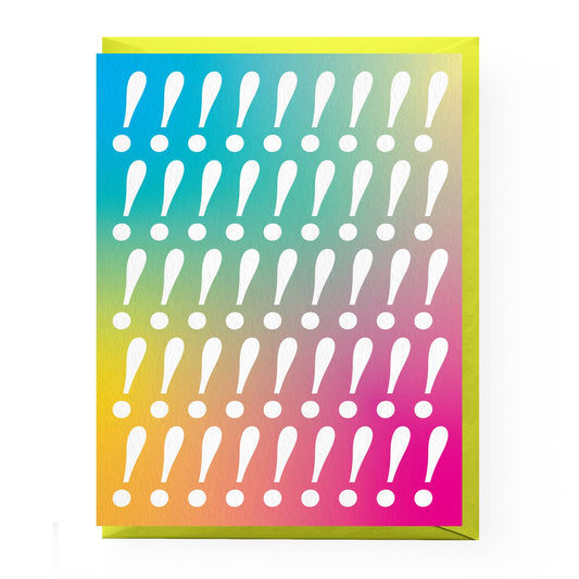 Rainbow Exclamation Congratulations Card