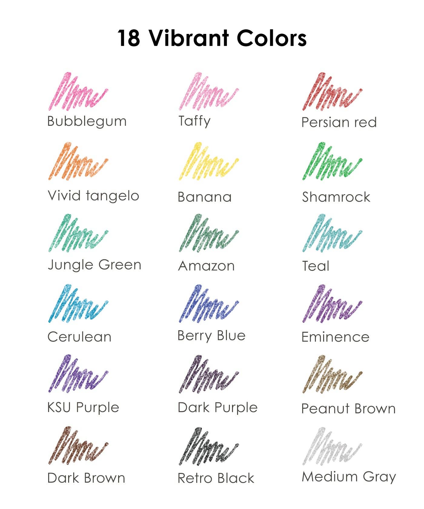 Retractable Glitter Gel Ink Pen Set Of 18
