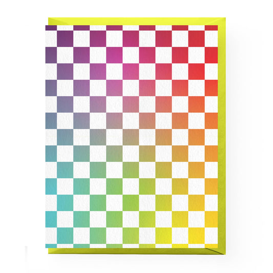 Rainbow Checkerboard Card