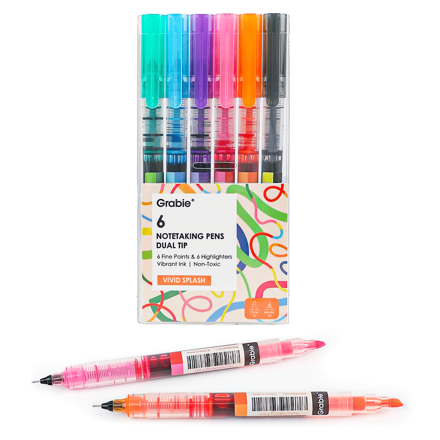 Dual-Tip Notetaking Pen Set Of 6