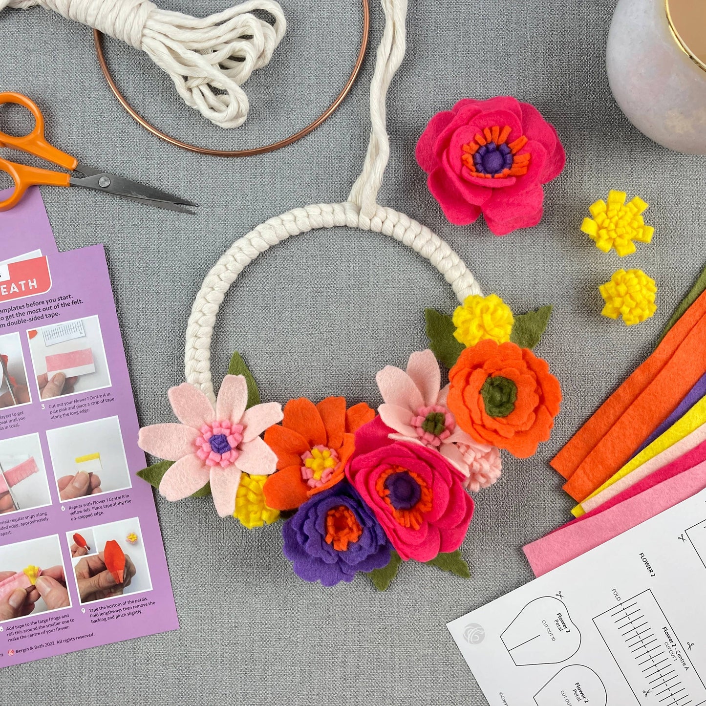 Felt Flower and Macrame Kit
