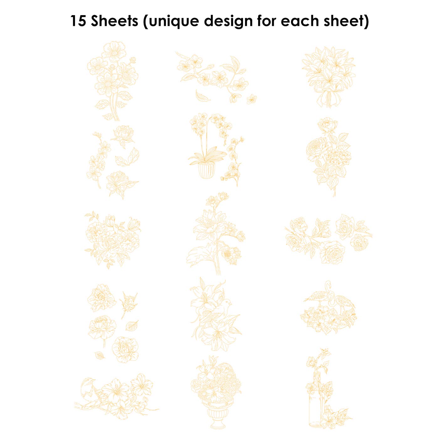 Grabie 15 Sheets 140LB Floral-Themed Watercolor Coloring Book