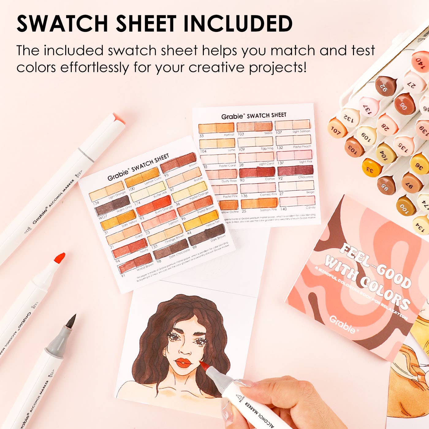 Dual-Tip Skin Tone Alcohol-Based Marker Set of 36