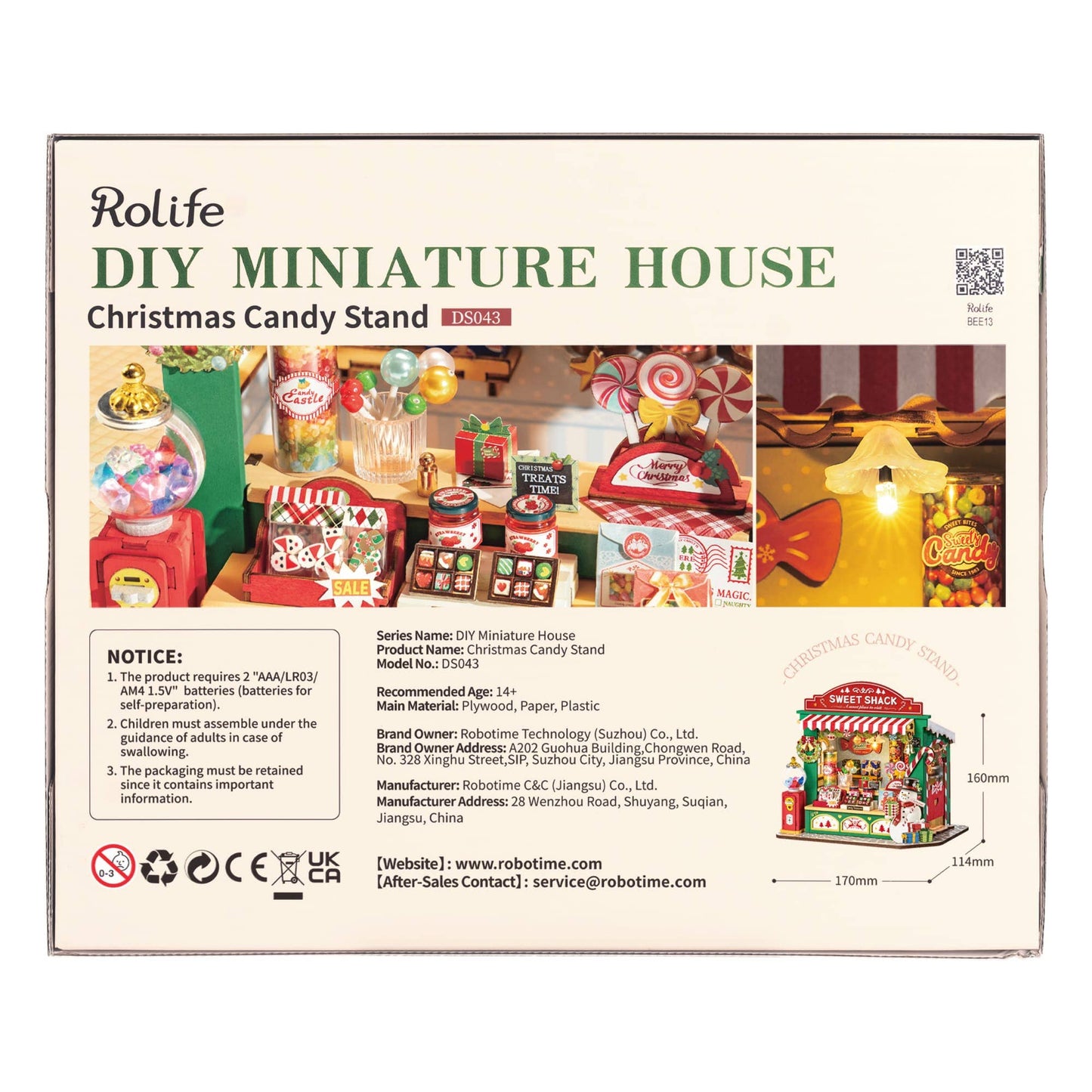 DS043 Rolife Christmas Candy Stand Xmas DIY House