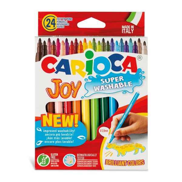 Carioca Joy Fine Tip Washable Markers, 24 pcs