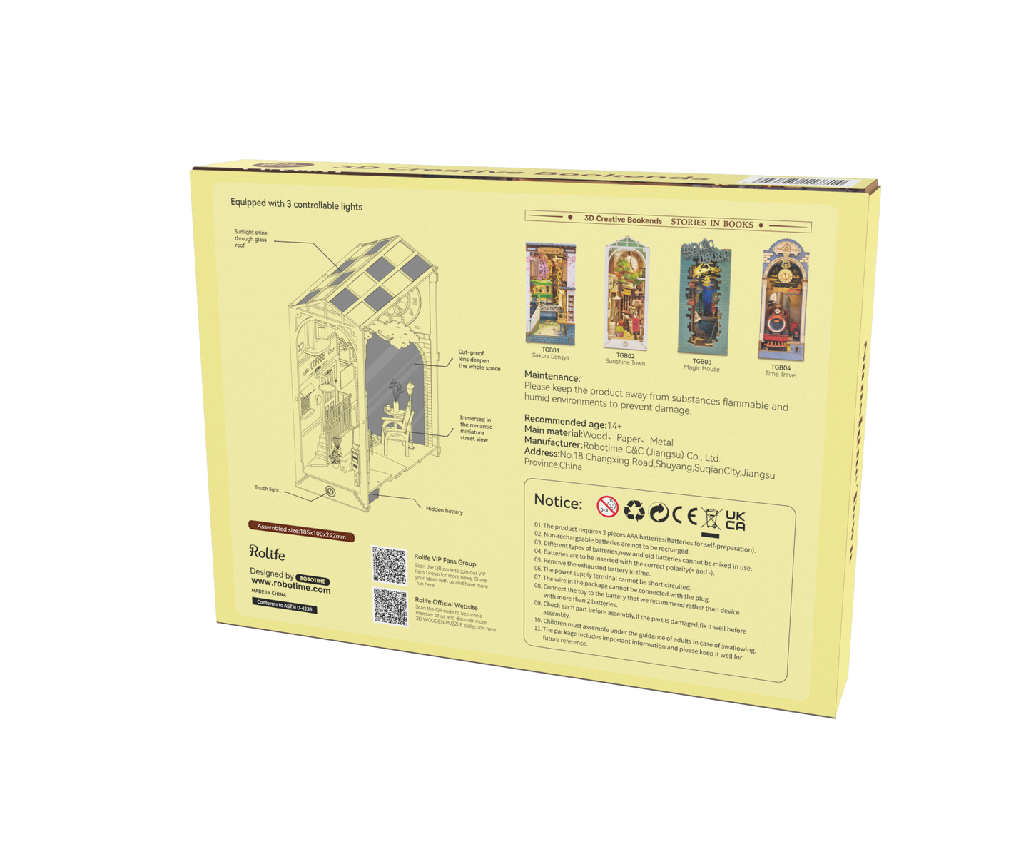 Robotime DIY House Sunshine Town Book Nook TGB02 Puzzles