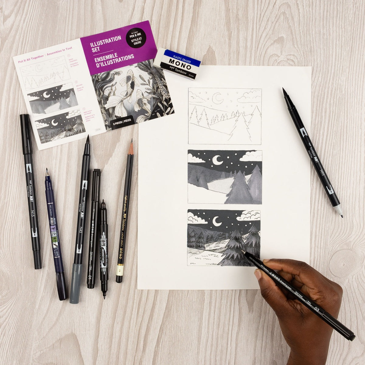 Tombow Illustration 9 Pc Set