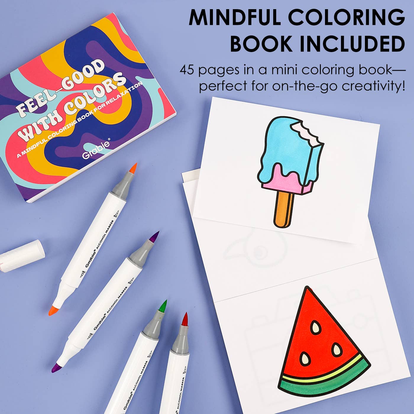 Dual-Tip Alcohol-Based Marker Set Of 48 With Coloring Book