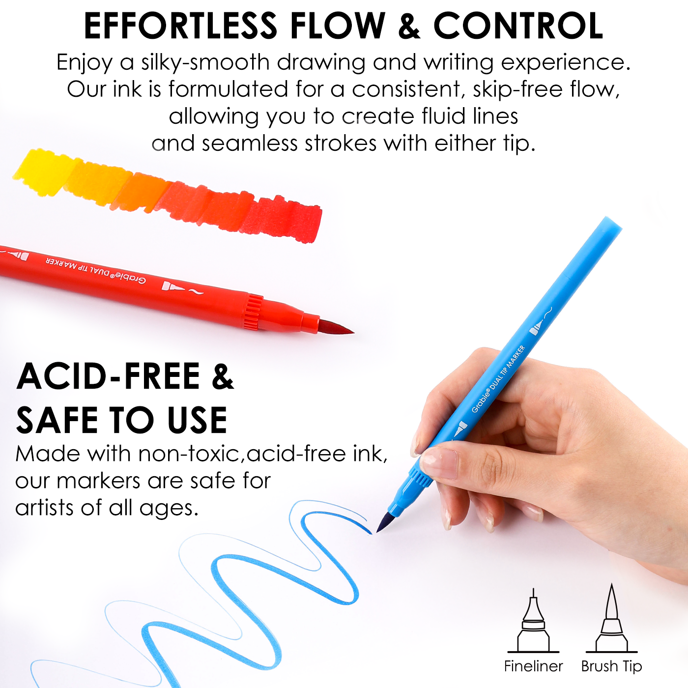 Dual Tip Water-Based Sketch Marker Set of 100