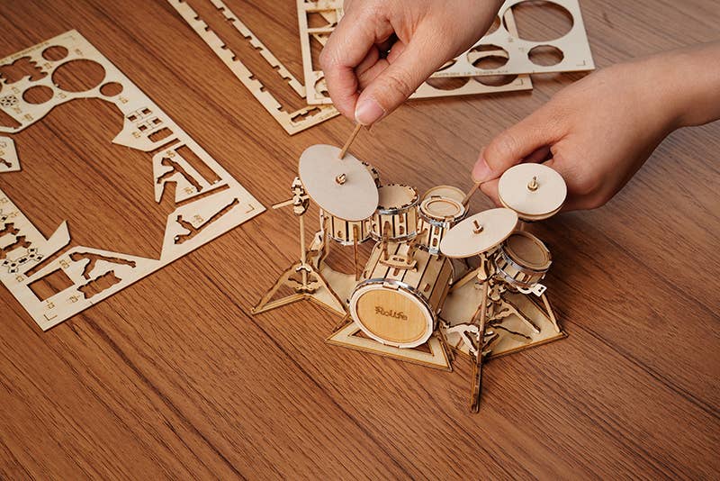 TG409 Rolife Drum Kit 3D DIY Wooden Puzzle