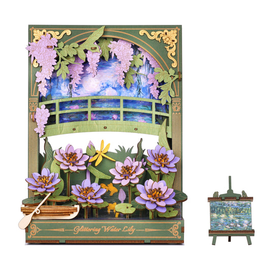 TH001 Glittering Water Lily 3D Rowood DIY Puzzles Crafts