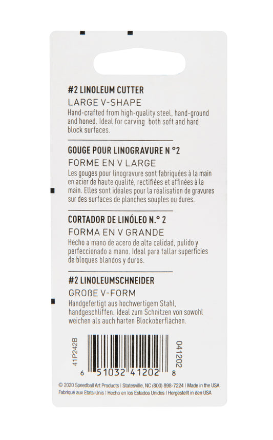 Linoleum Cutter #2 Large V 2 Pack Carded
