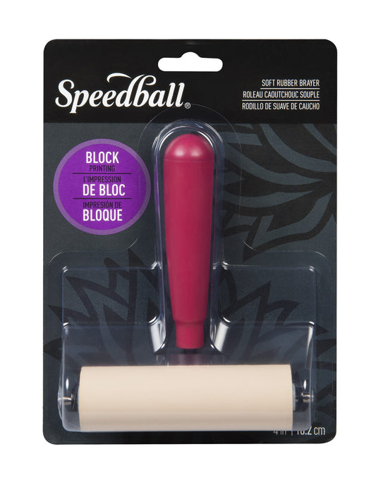 Soft Rubber Brayer Heavy Duty Steel Frame 4 Inch