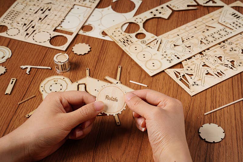 TG409 Rolife Drum Kit 3D DIY Wooden Puzzle