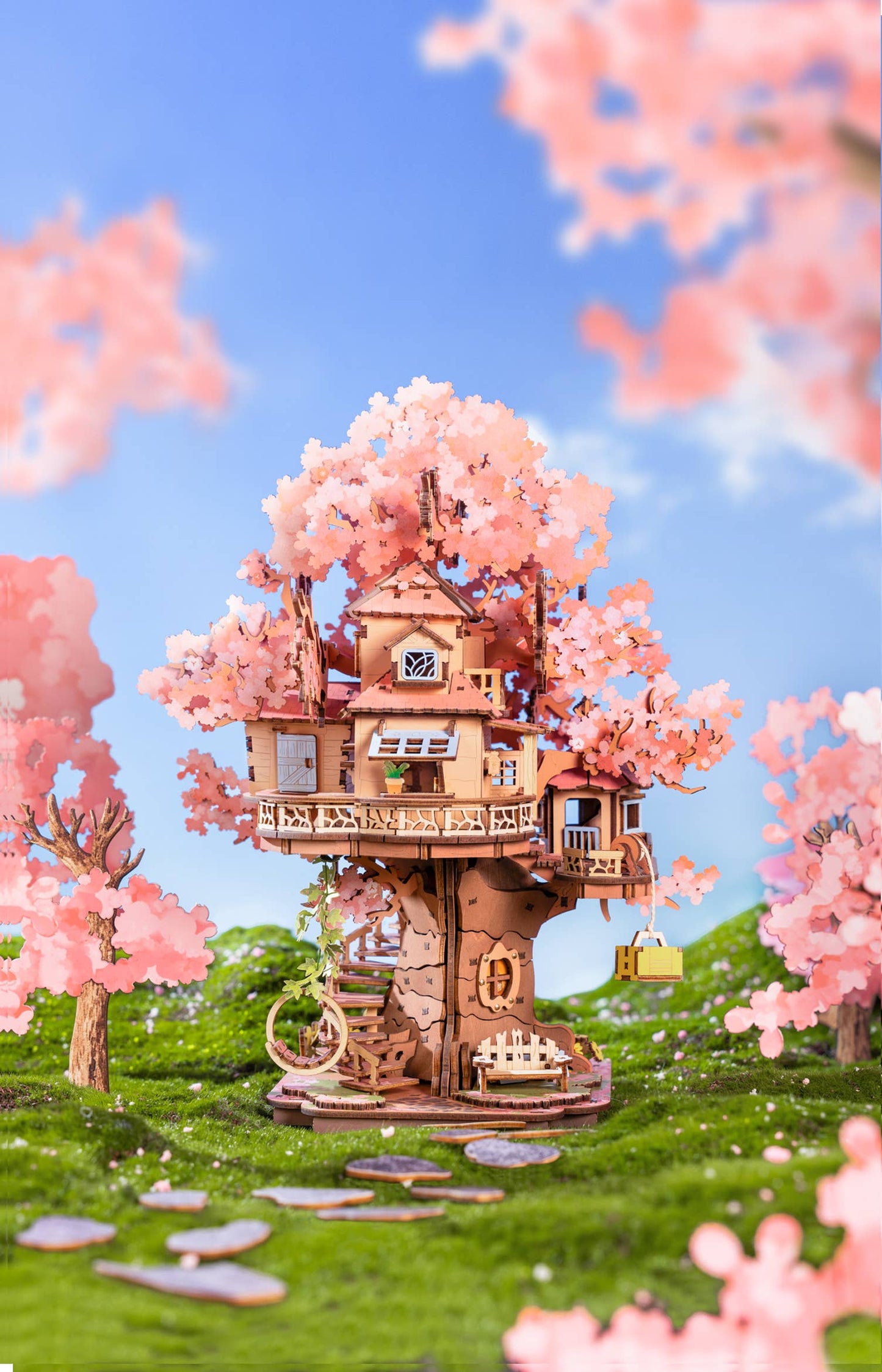 TGS04 Sakura Tree House Rolife Wooden Puzzle DIY  Craft Kit