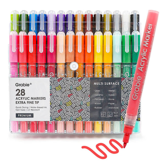 Extra Fine Tip Acrylic Paint Marker Set of 28