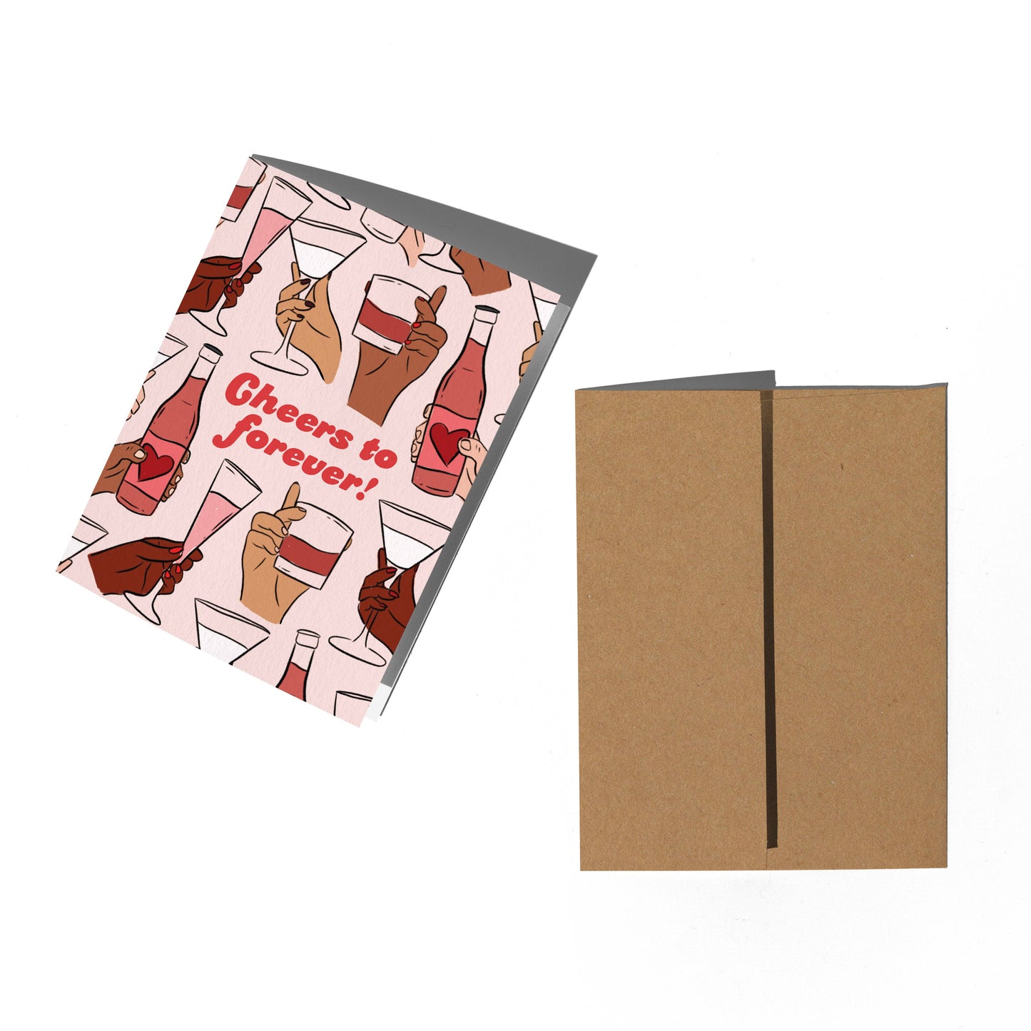 Cheers To Forever Wedding Card