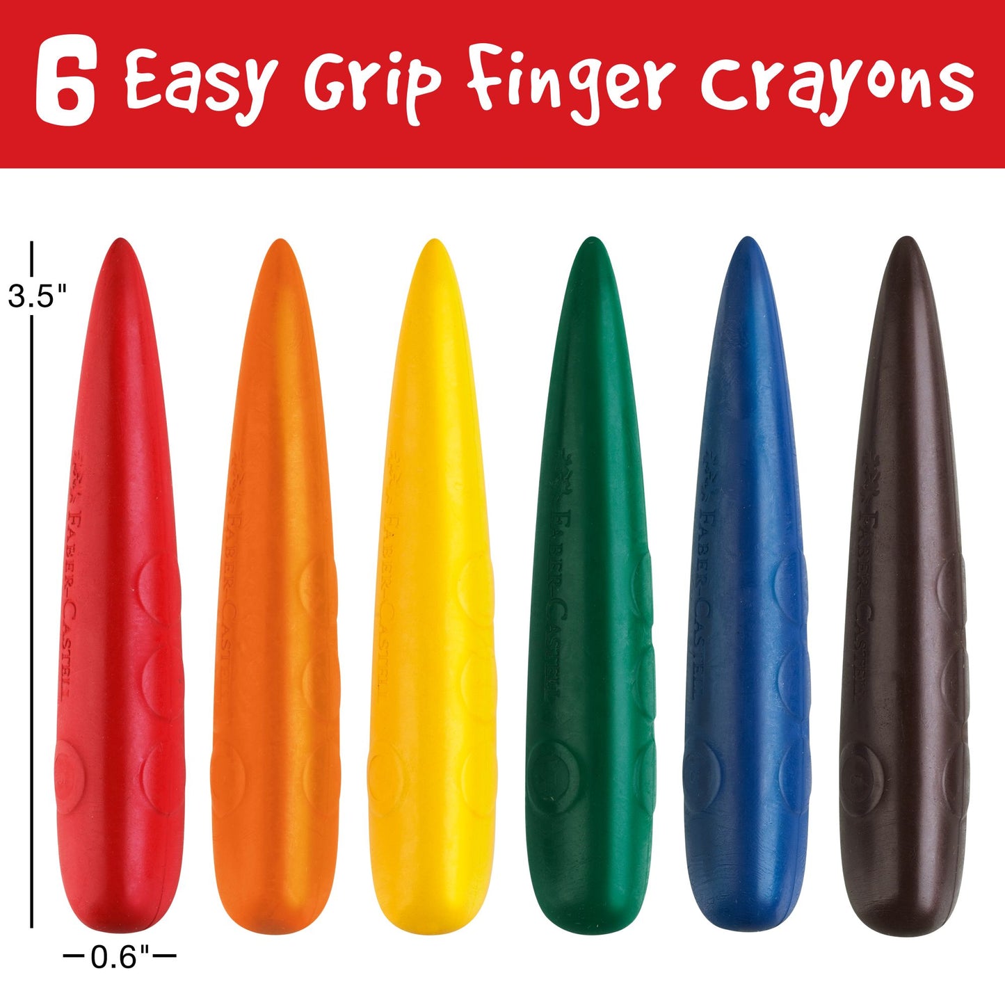 Little Creatives 6 Easy Grip Finger Crayons