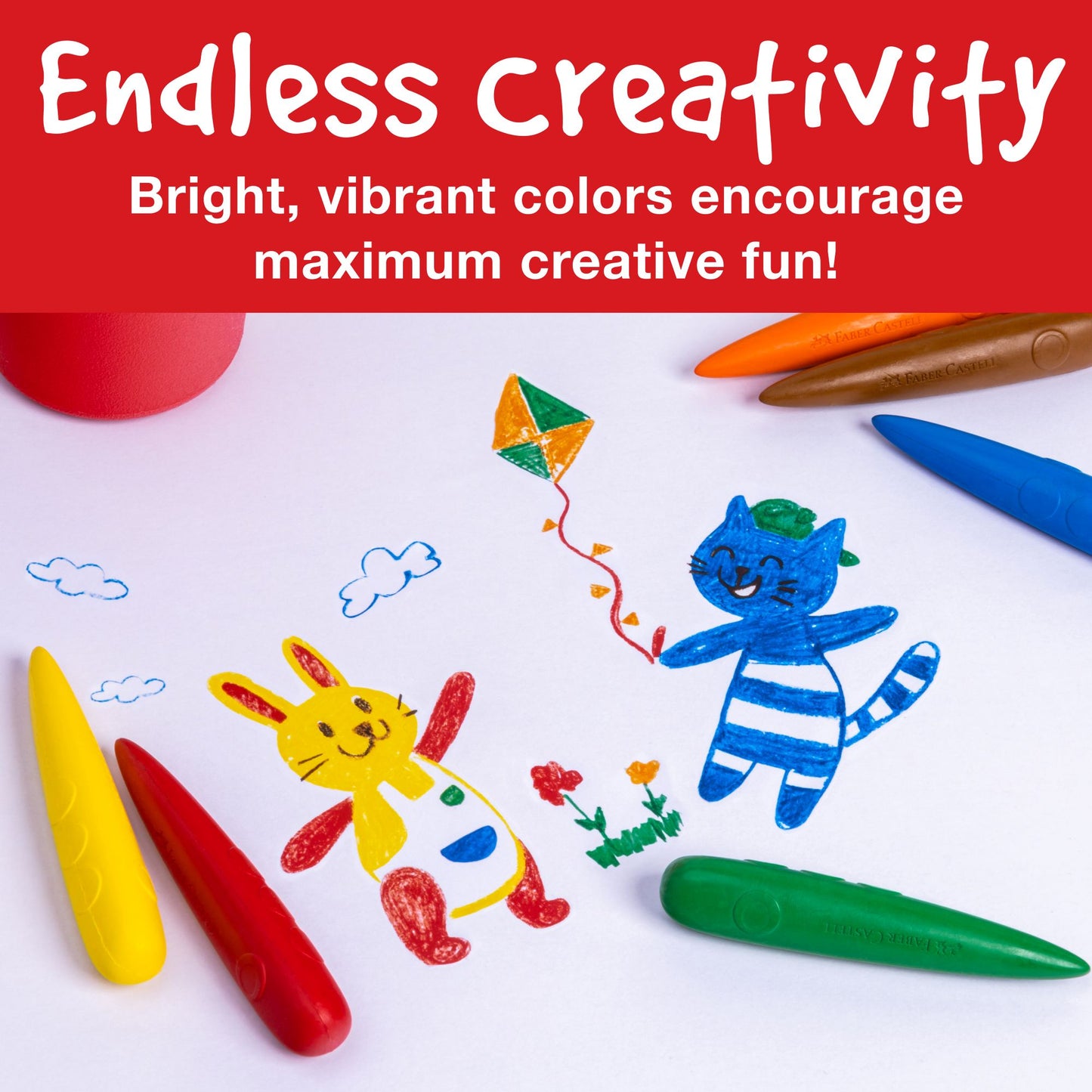 Little Creatives 6 Easy Grip Finger Crayons