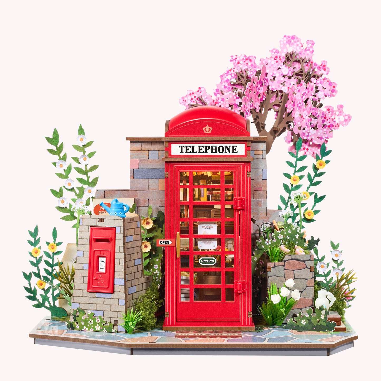 TGS05 Blossom Book Booth Rolife Wooden Puzzle DIY Craft Kit