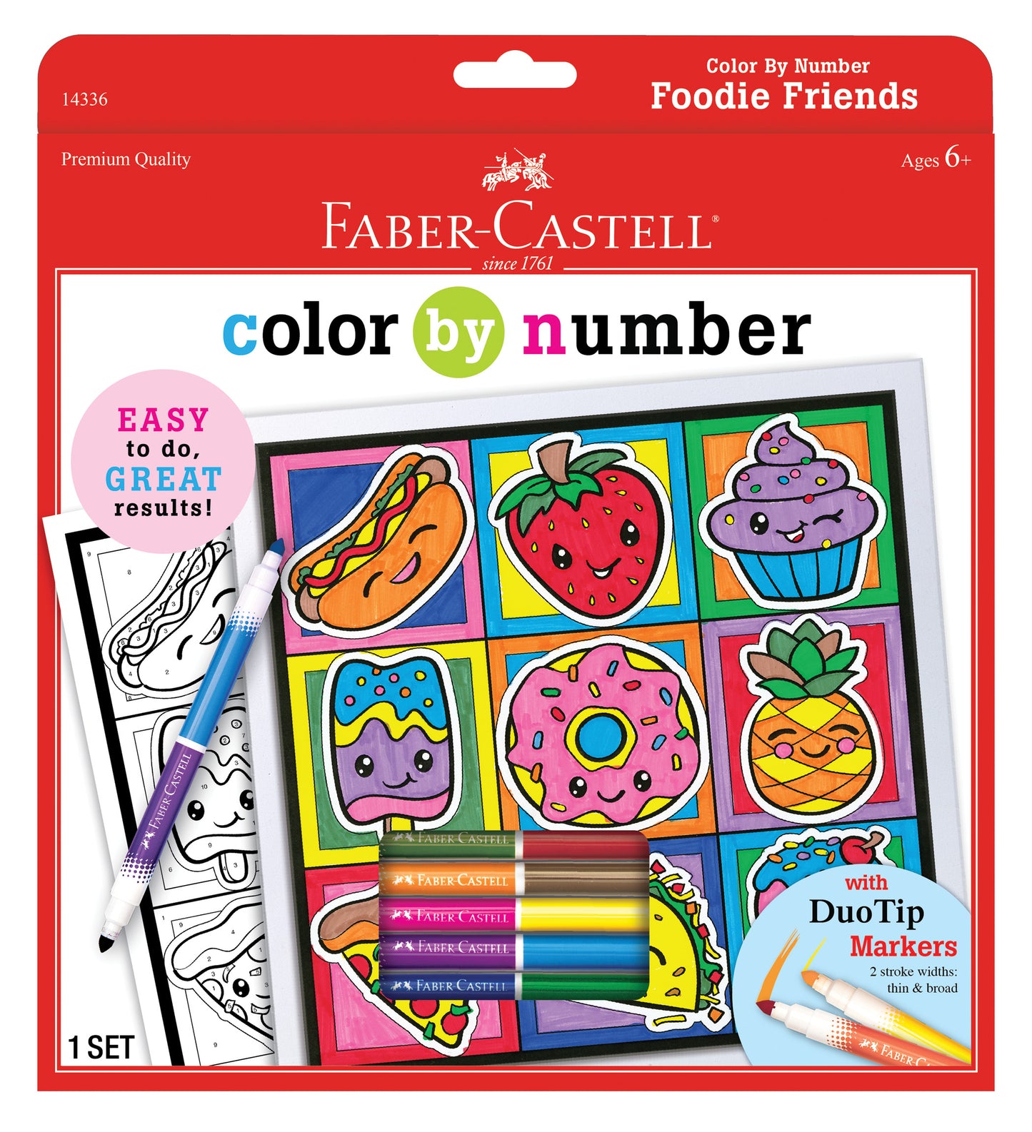 Color by Number Foodie Friends