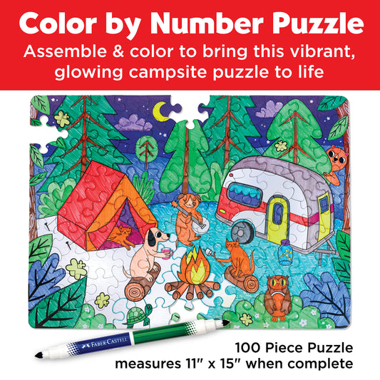 Color by Number Puzzle - Camping