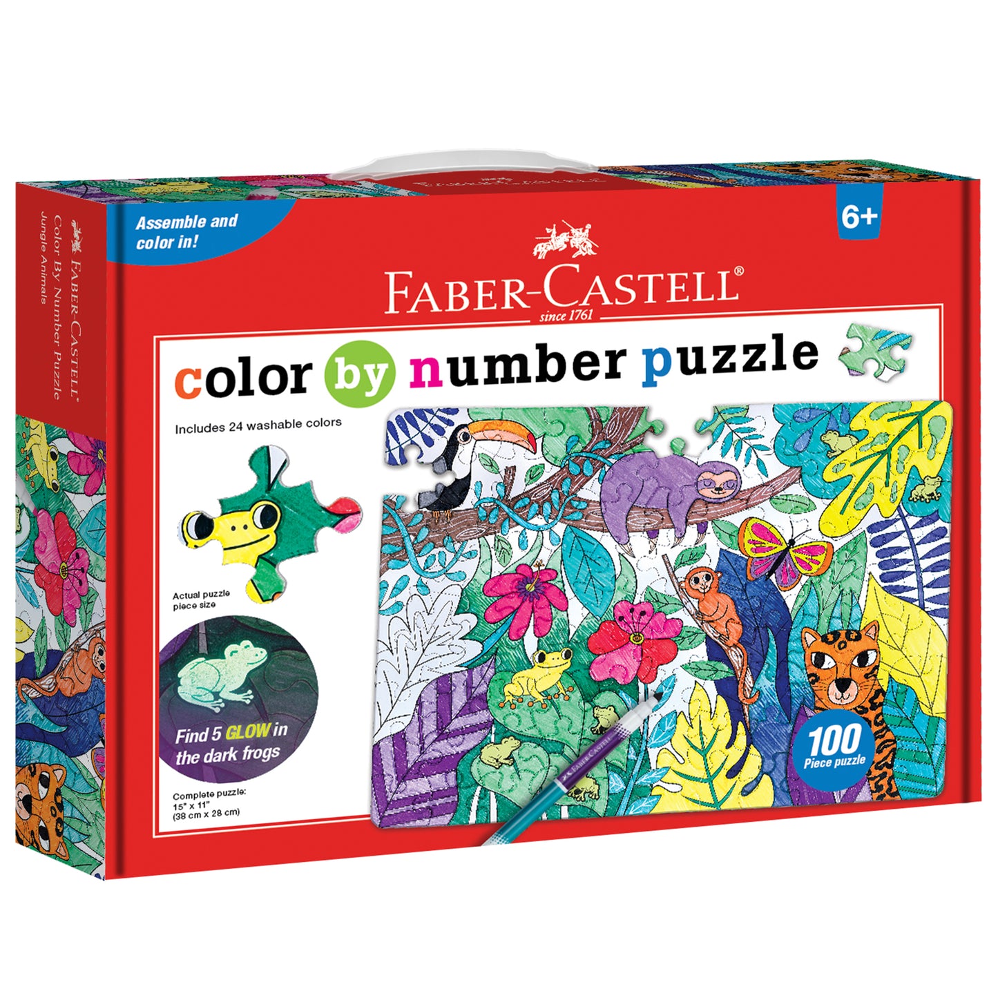 Color by Number Puzzle - Jungle Animals